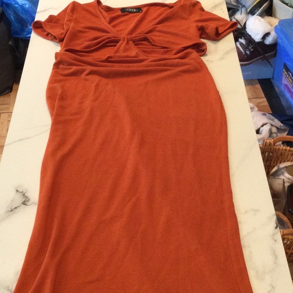 Cider orange tube deep v maxi dress, medium. - Picture 2 of 5